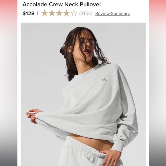 ALO YOGA ACCOLADE WHITE HEATHER CREW NECK SIZE SMALL BRAND NEW SOLD OUT! - Picture 10 of 10